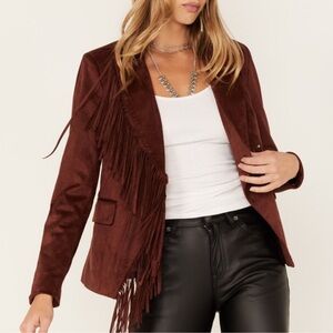Shyanne Faux Suede Fringe Blazer